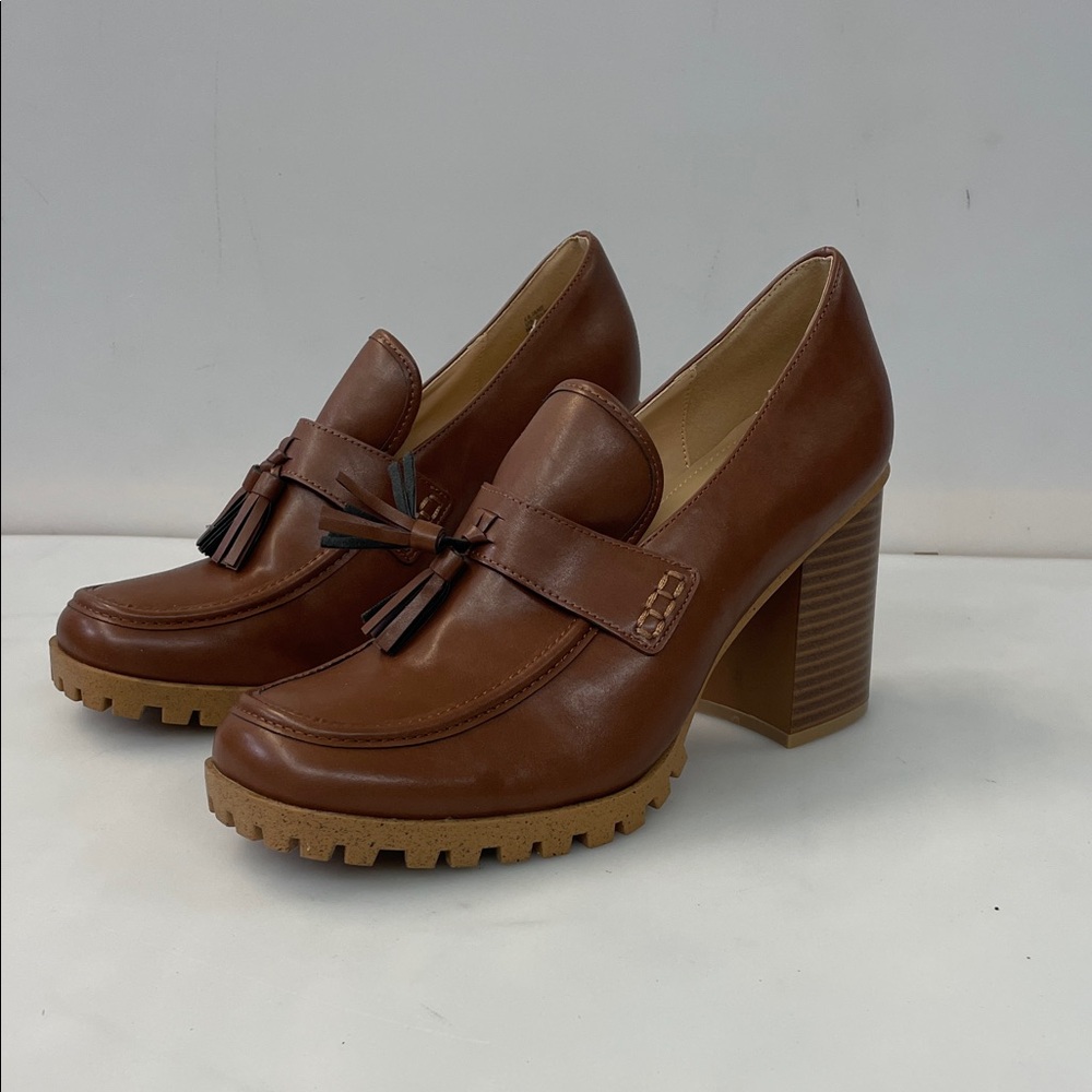 Just Fab Brown Leather Women's Loafers size 10 but runs small